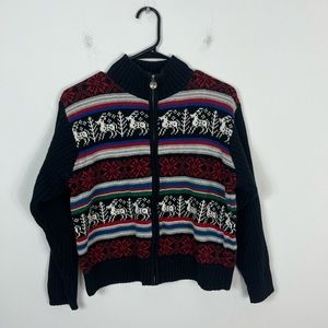 Vintage Liz Claiborne Petites Cotton Christmas Sweater Sz SP